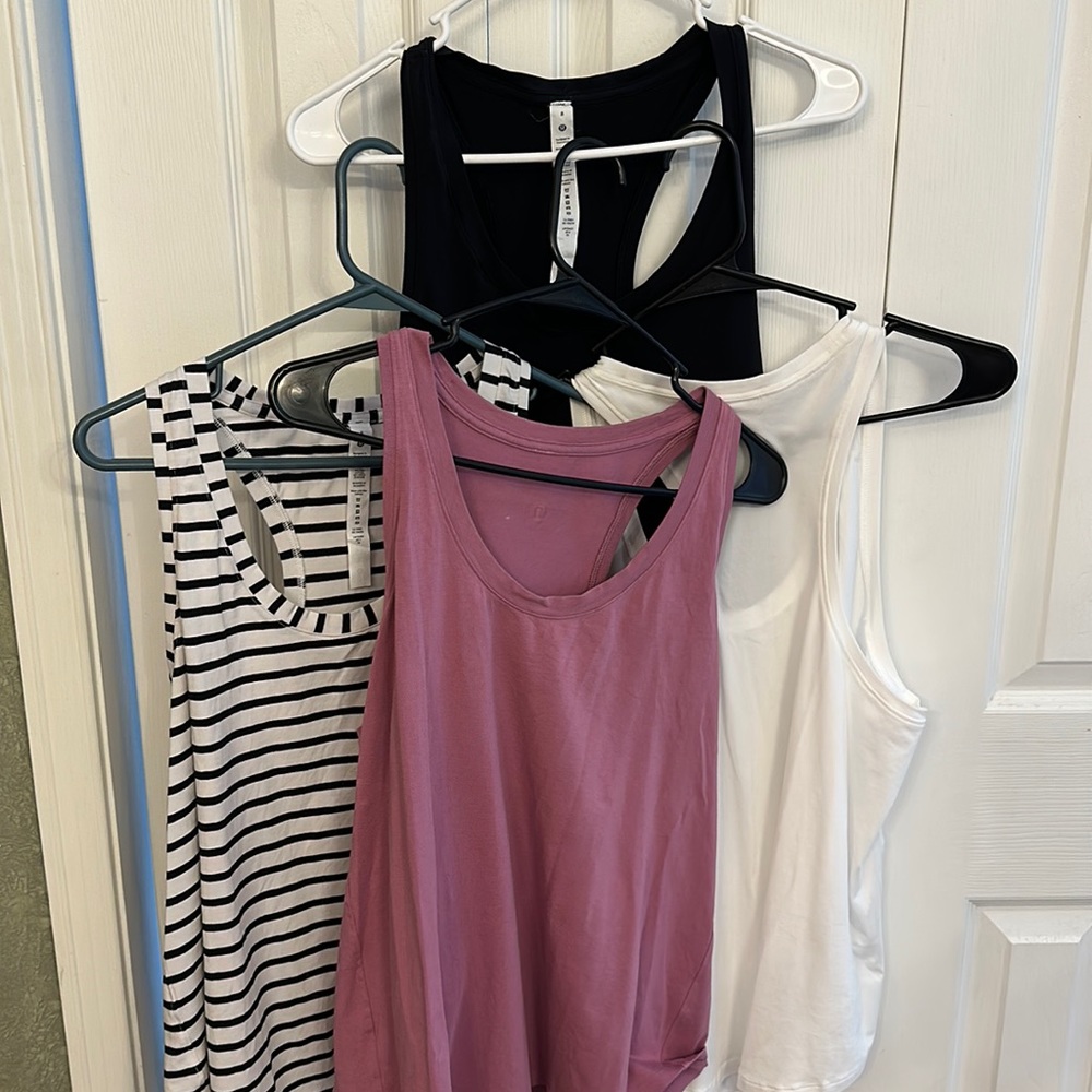 lululemon athletica Love Tank in Black, White, Pink, and Striped